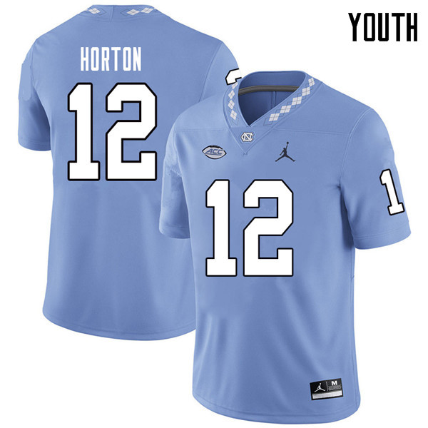 Jordan Brand Youth #12 Ethan Horton North Carolina Tar Heels College Football Jerseys Sale-Carolina